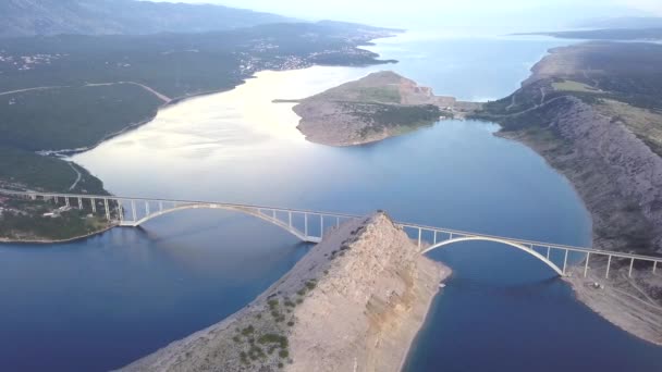 Most Ostrov Krk Chorvatsko — Stock video