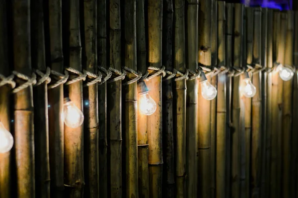 Lâmpada Bambu Borrão Bokeh — Fotografia de Stock