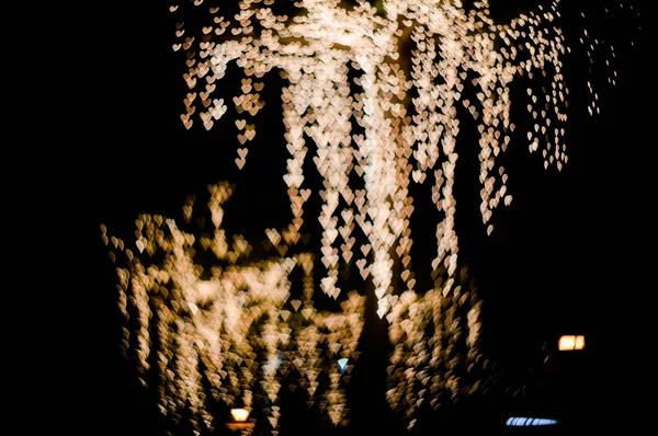 Lampu Pohon Blur Dan Bokeh — Stok Foto