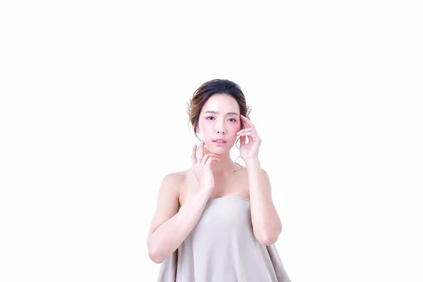 健康美丽的女人的概念。美丽的女人保持 — 图库照片