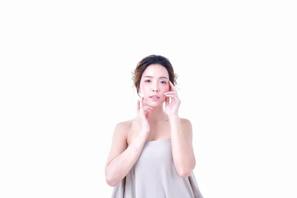 健康美丽的女人的概念。美丽的女人保持 — 图库照片