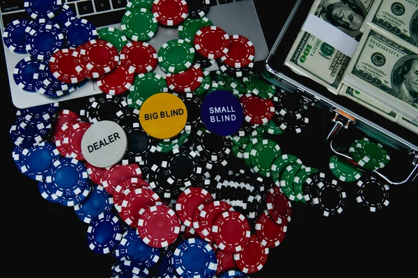 Gambling Concepts. Businessmen are gambling in the casino. Betting is a gamble for investors. Businessmen are playing card games on a black background.