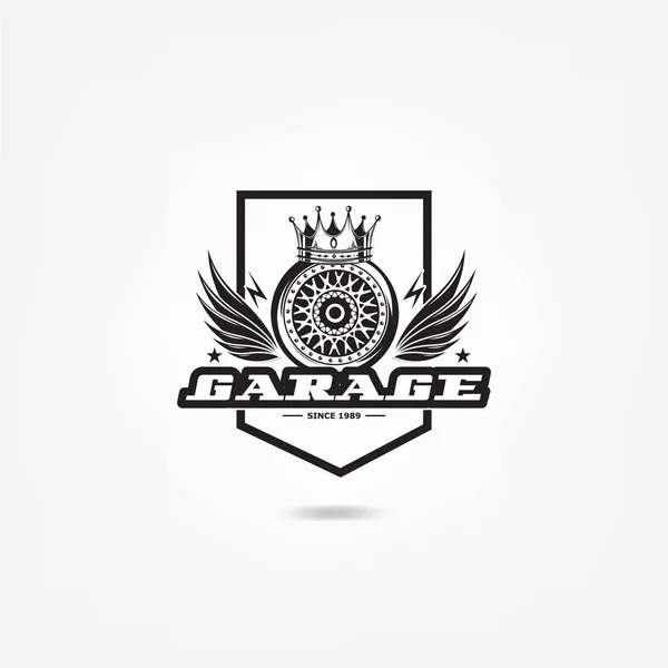 Transport logo, vector illustration. Wheel chrome disk of car, design of auto tuning, styling. Disc Logo