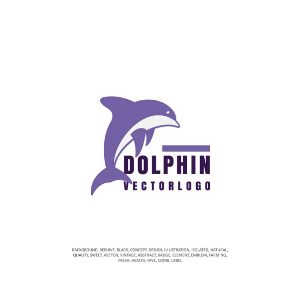 Delfin vektor illustration wildlife ikon, Marina bild — Stock vektor