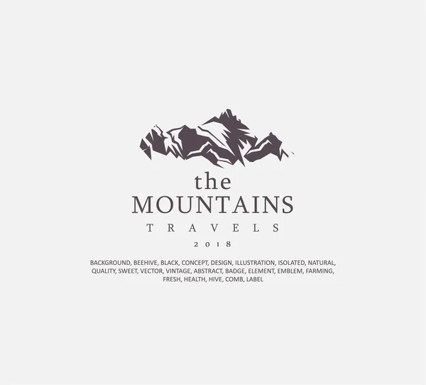 Mountain-logotypen, resor emblem — Stock vektor