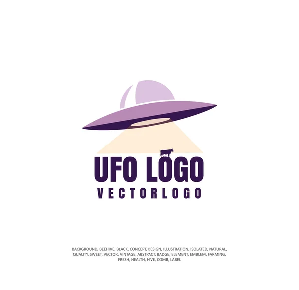 Ufo-Symbol. Vektor Illustration, fliegende Untertasse Emblem, Aliens Illustrator — Stockvektor