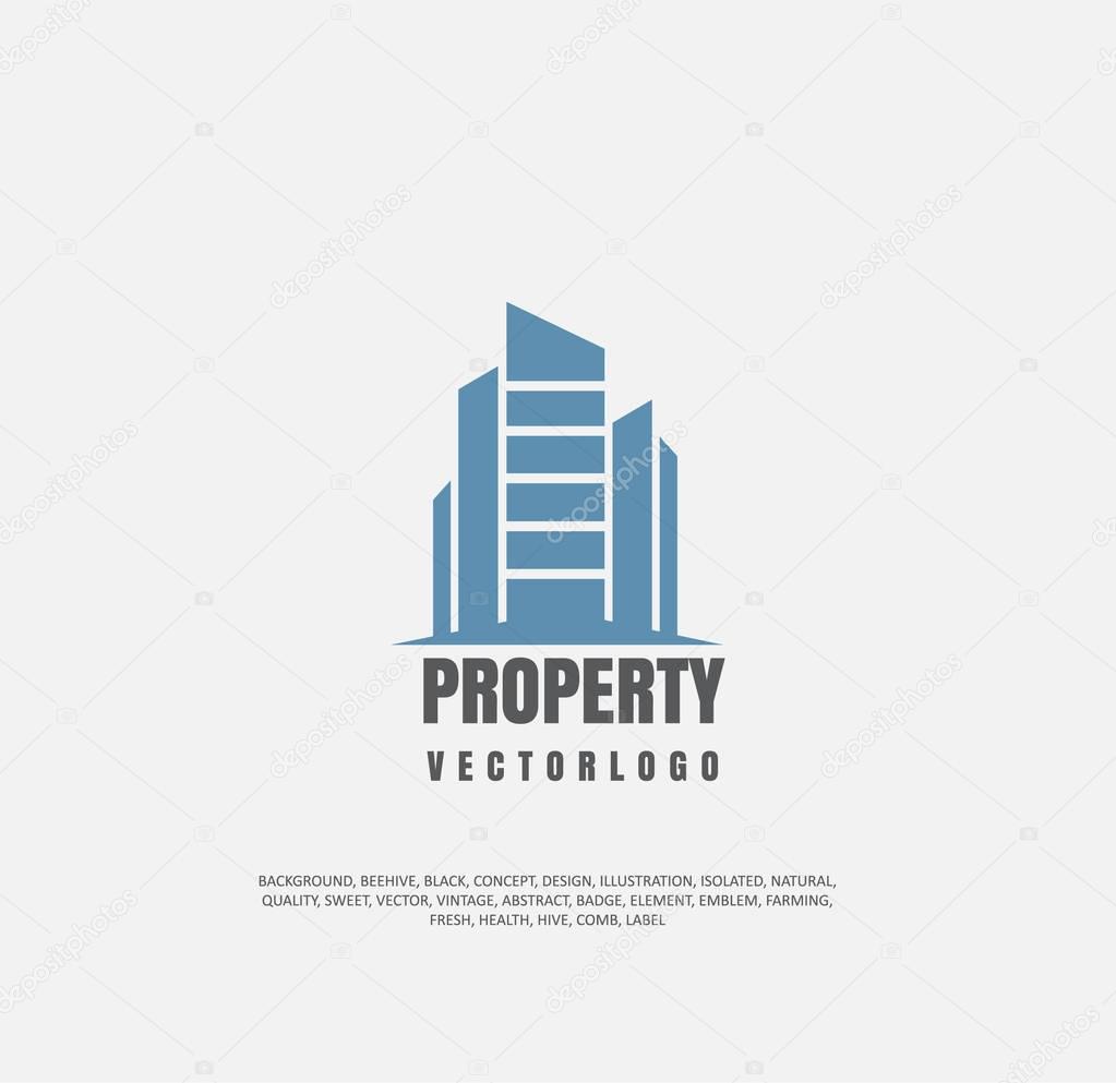 Logo of real estate, sale of real estate and purchase, object of silhouette. Vector illustration, concept of trade
