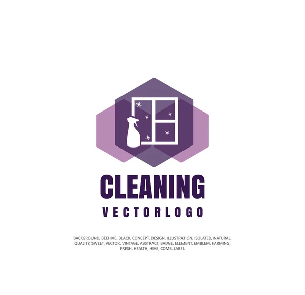 Logo for cleaning the house, company icon for cleaning, silhouette of the object. Vector illustration, concept of business — Stock Vector