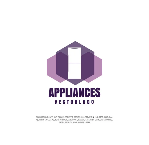 Household appliances logo, object silhouette. Vector illustration — Stock Vector