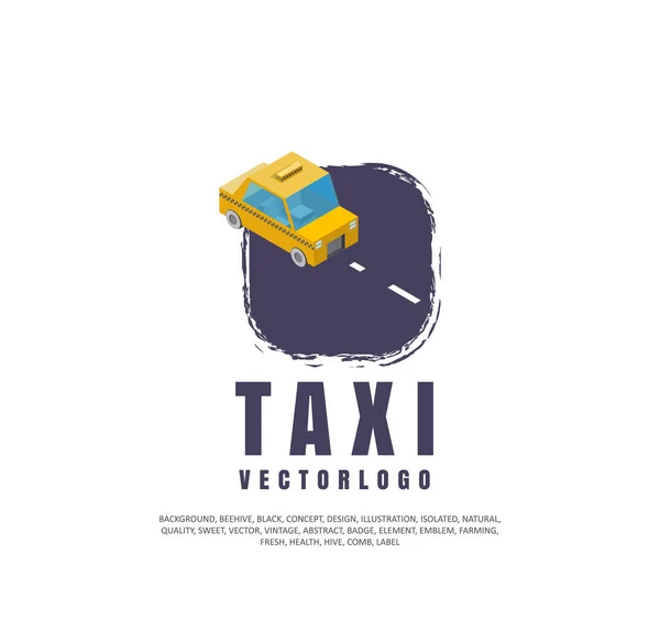 Vektor-Illustration, isometrisches Taxi, Symbol für die Anwendung — Stockvektor