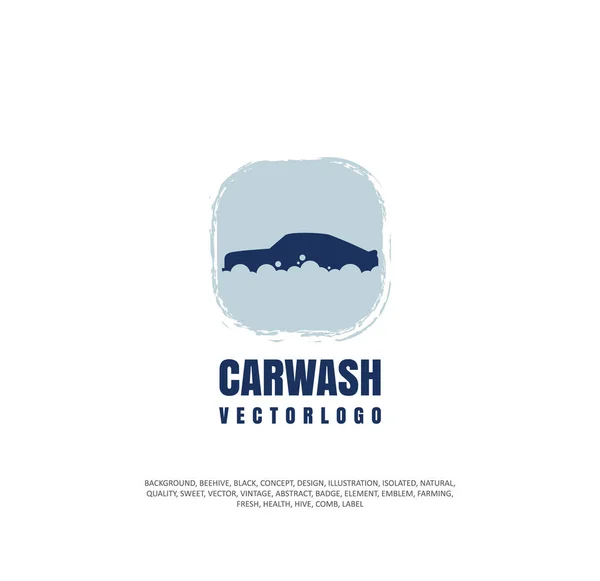 Myjnia samochodowa logo, sylwetka obiektu. Ilustracja wektorowa, samochód, sprzątanie — Wektor stockowy