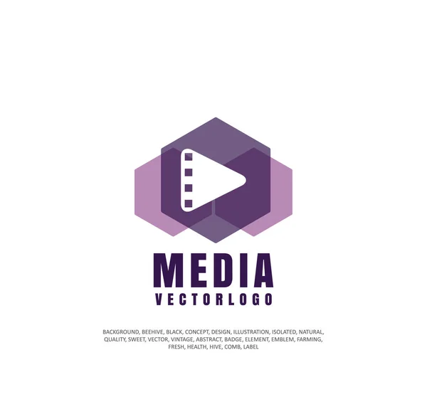 Button play logo, vector illustration, start media — Stock Vector