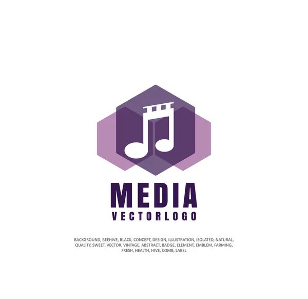 Sound track logo, vector illustration, sound industry, entertainment concept — Stock Vector