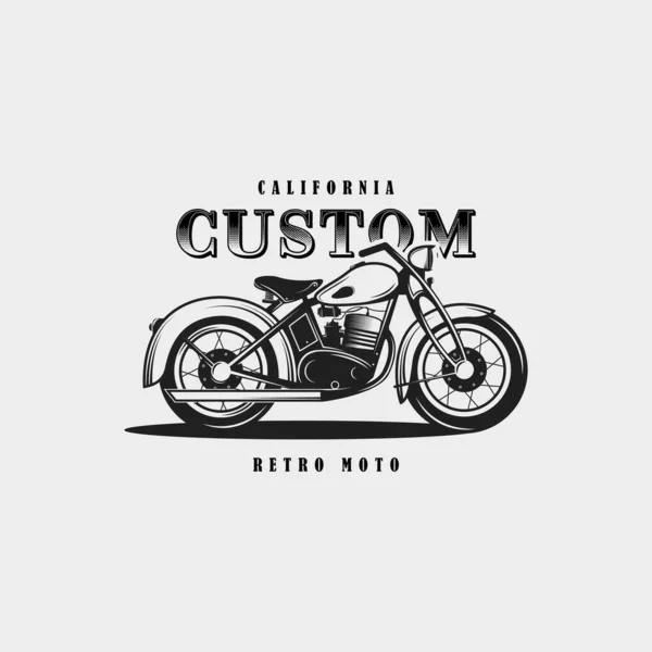 Vintage Motorcykel Emblem Vektor Illustration Klassisk Cykel — Stockfoto