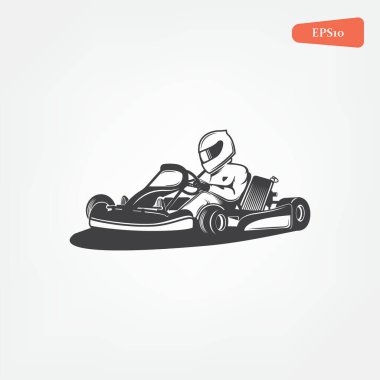 Karting kulübünün logosu. Vektör illüstrasyonu