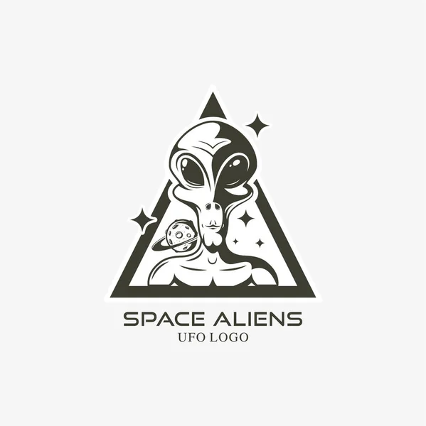 face of the alien logo isolated vector illustration