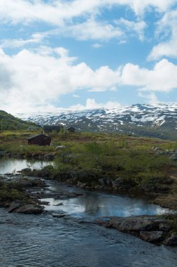 river and Norwegian mountains clipart