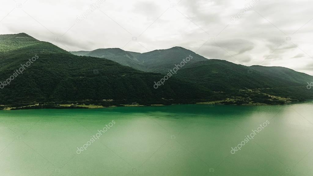 georgian mountains and river