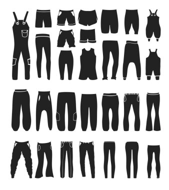 moda simgeler ve öğeleri pantolon 