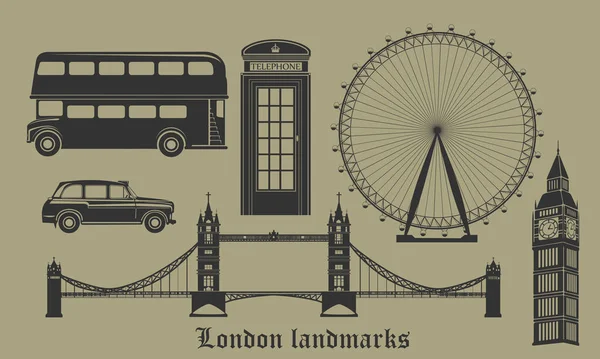 Londons Wahrzeichen — Stockvektor