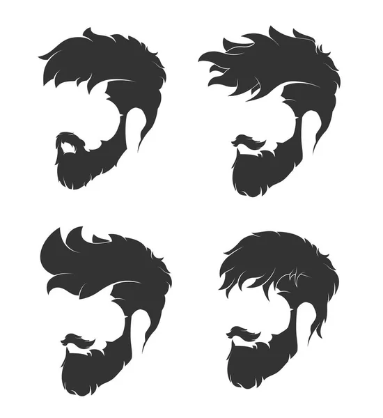 Hipster mens beards — Stock Vector