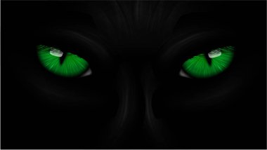 green eyes black Panther  clipart