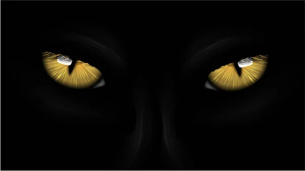 Yellow eyes black Panther — Stock Vector