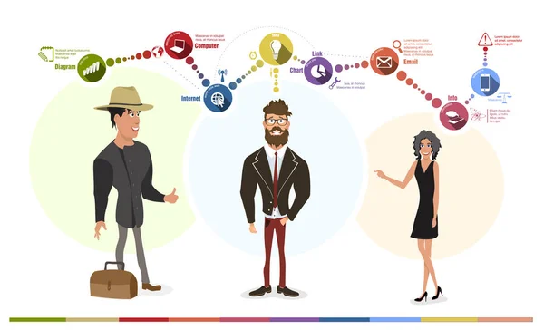 Investidor e engenheiro, com diagrama —  Vetores de Stock