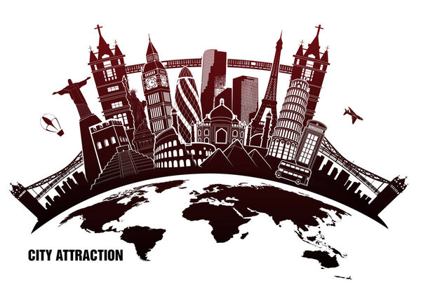 Pieces of landmarks from around the world