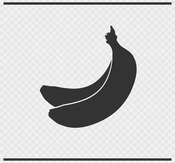 Ícone de bananas cor preta — Vetor de Stock