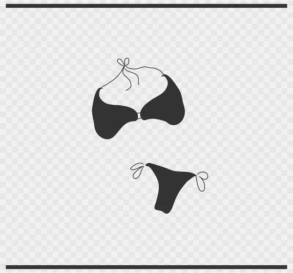 Bikini pictogram zwarte kleur — Stockvector