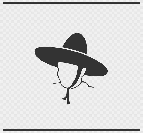 Mexicano pictogram zwarte kleur — Stockvector