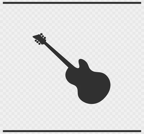 Guitar icon black color on transparent — Stock Vector