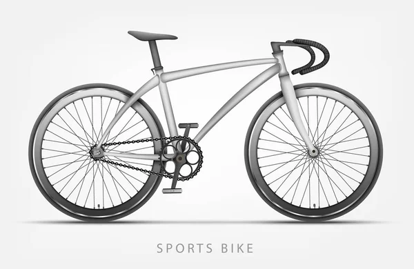 Cykel i vit färg med böjda styret — Stock vektor