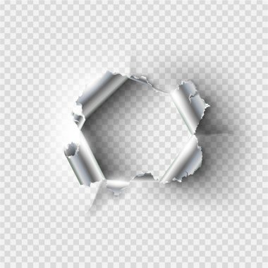ragged Hole torn in ripped metal clipart