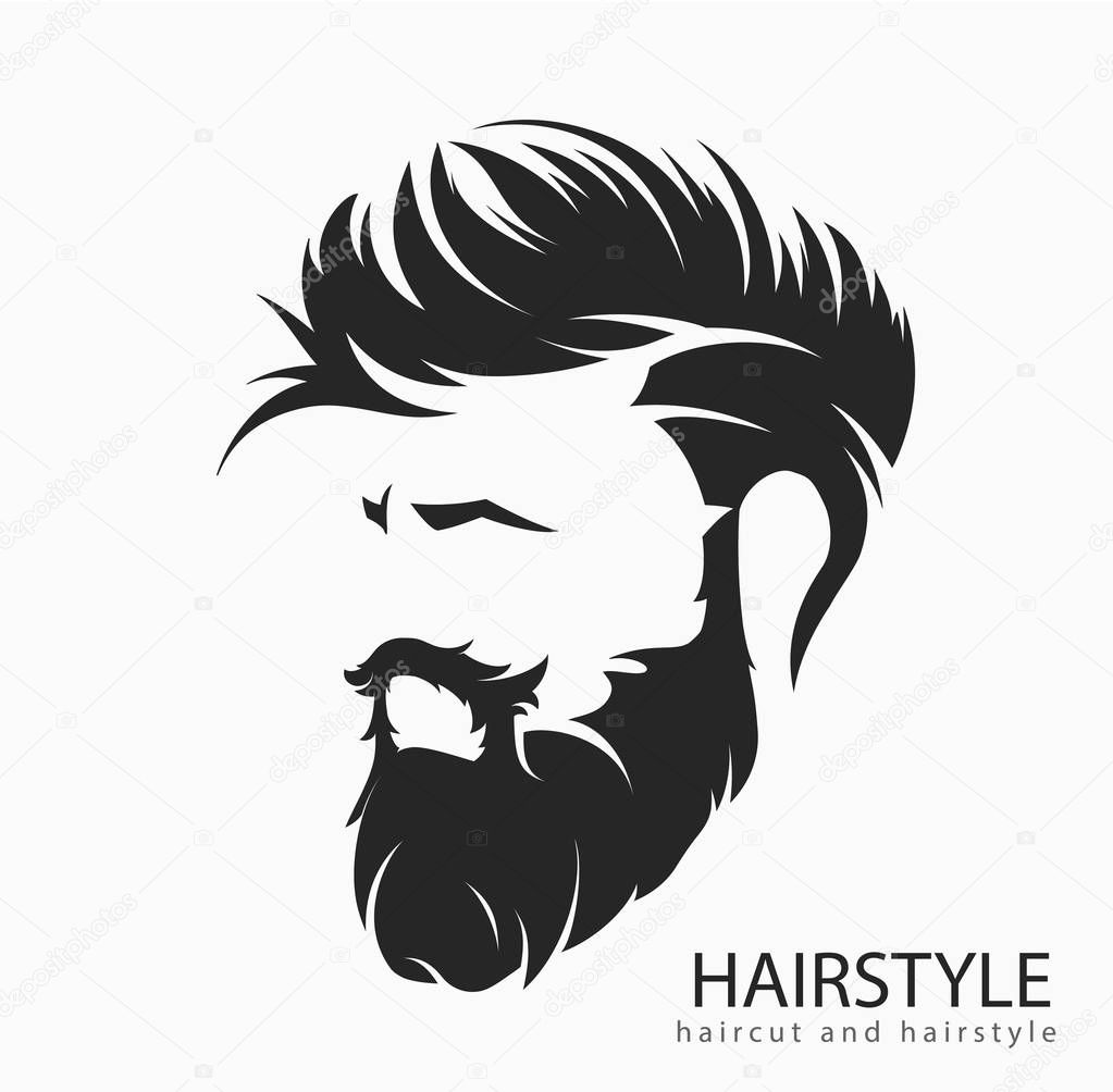 mens hairstyle and hirecut with beard mustache
