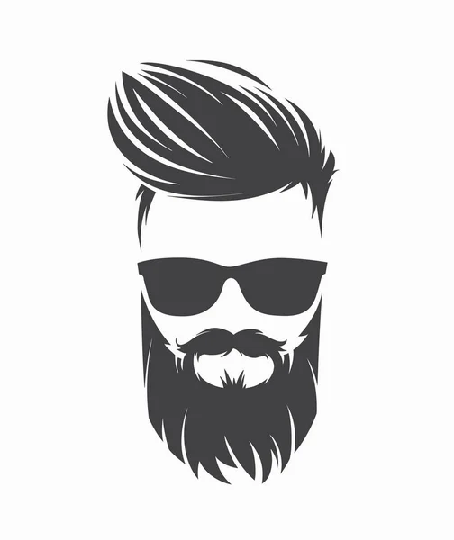 Peinado Para Hombre Corte Pelo Con Bigote Barba — Vector de stock