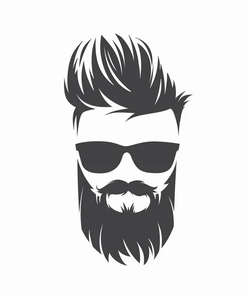 Peinado Para Hombre Corte Pelo Con Bigote Barba — Vector de stock