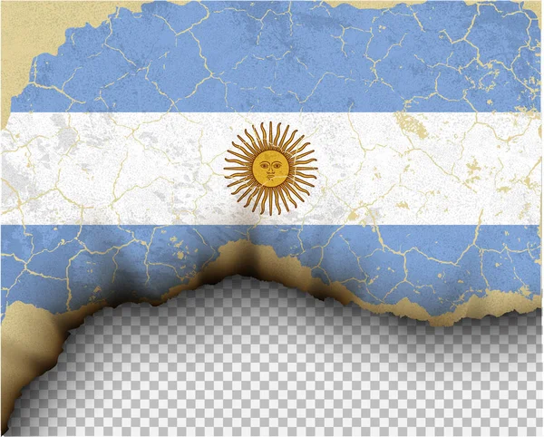 Knäckt Argentina Flagga Över Transparent Bakgrund — Stock vektor