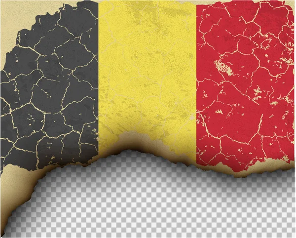 Треснувший Бельгийский Флаг Прозрачном Фоне — стоковый вектор