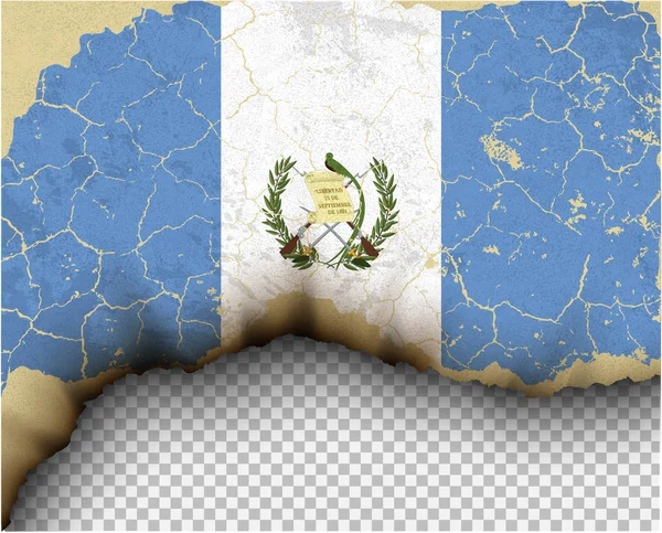 Guatemala Bayrağı Şeffaf Arka Plan Üzerinde Kırık — Stok Vektör