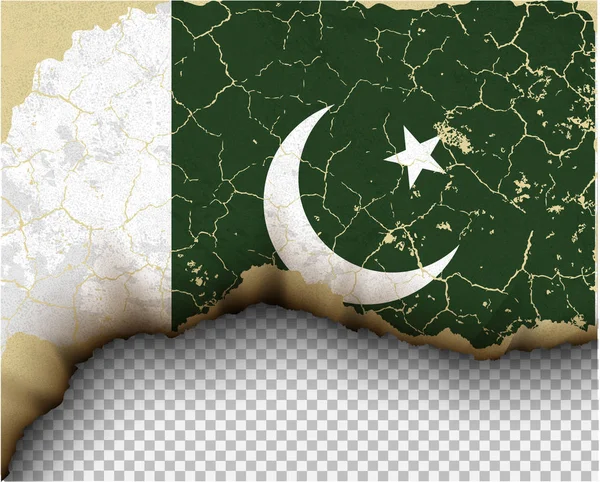 Cracked Pakistan Flag Transparent Background — Stock Vector