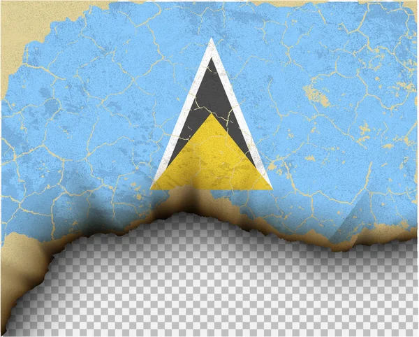 Cracked Saint Lucia Flag Transparent Background — Stock Vector