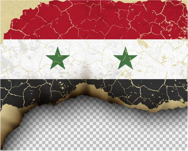 Drapeau Syria Fissuré Sur Fond Transparent — Image vectorielle