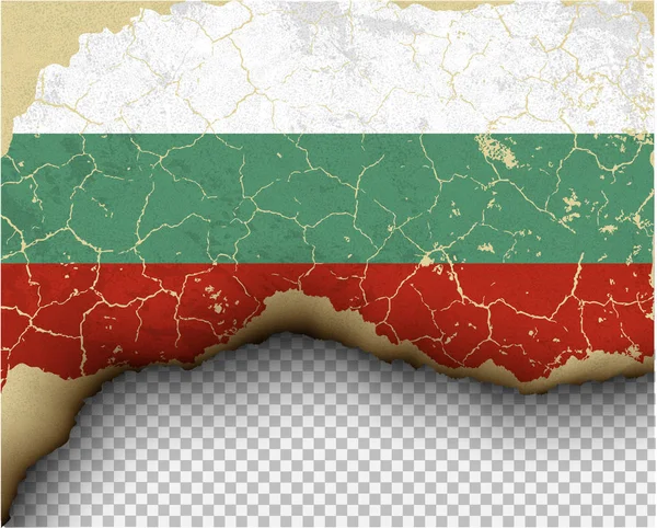 Drapeau Bulgaria Fissuré Sur Fond Transparent — Image vectorielle