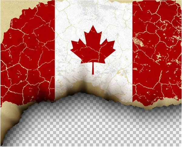 Bandeira Canadá Rachado Sobre Fundo Transparente — Vetor de Stock