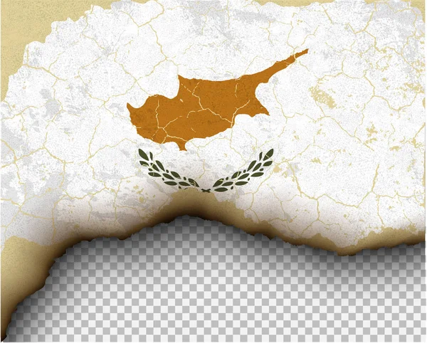 Ραγισμένα Κυπριακή Σημαία Πάνω Από Διαφανές Φόντο — Διανυσματικό Αρχείο