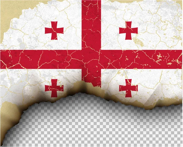 Cracked Georgia Flag Transparent Background — Stock Vector