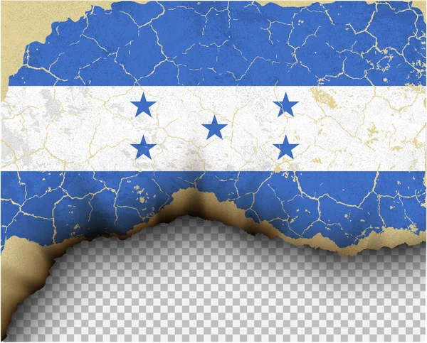 Vlag Van Honduras Gekraakt Transparante Achtergrond — Stockvector