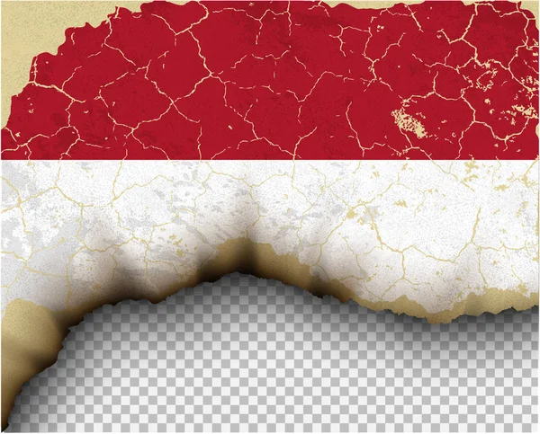 Cracked Monaco Flag Transparent Background — Stock Vector